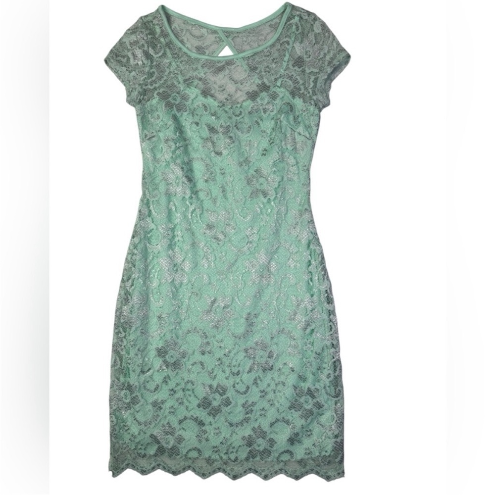 Almost Famous Mint Lace Mini Dress